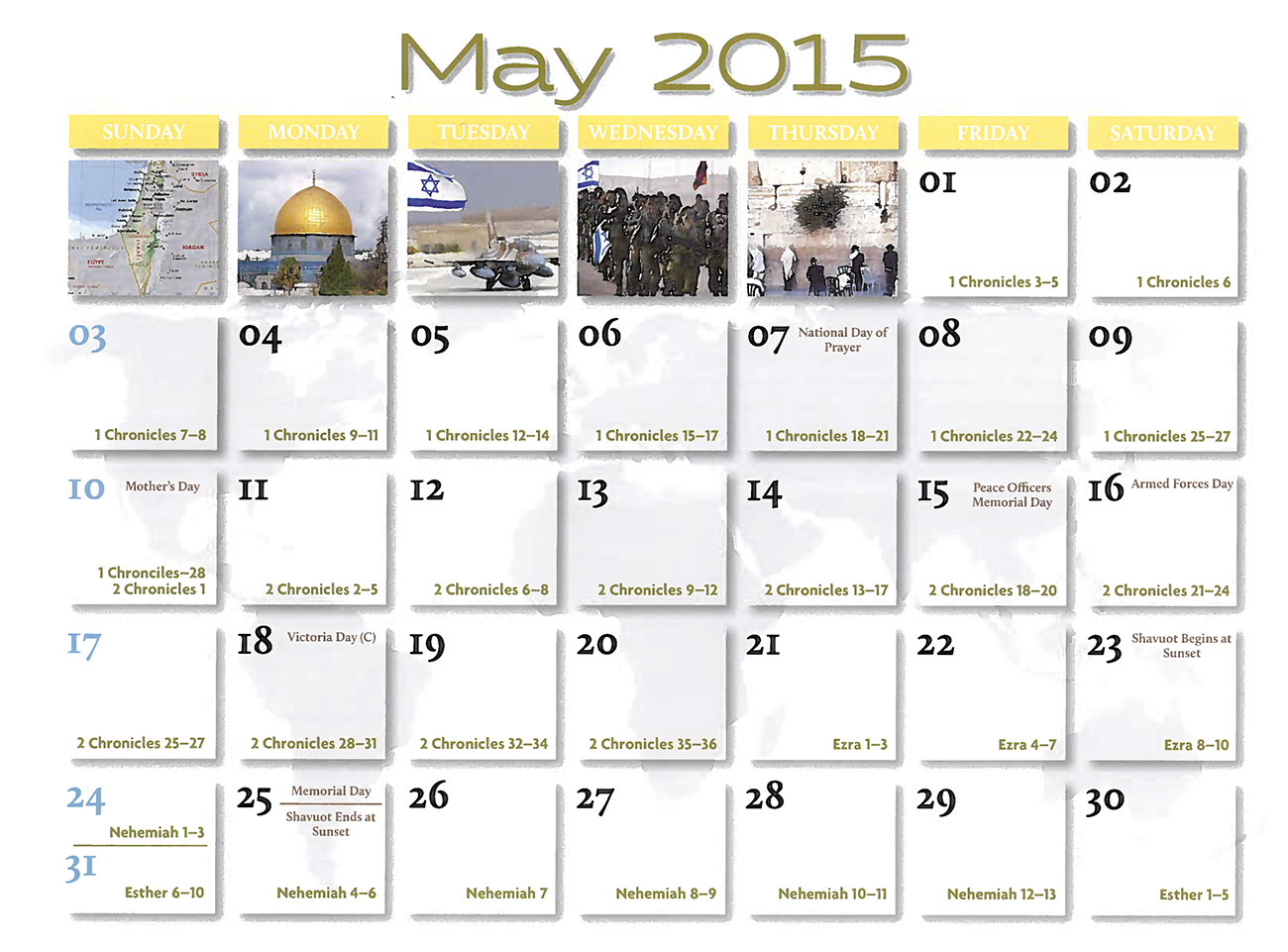 2015 Prophecy Calendar: May - Calendar