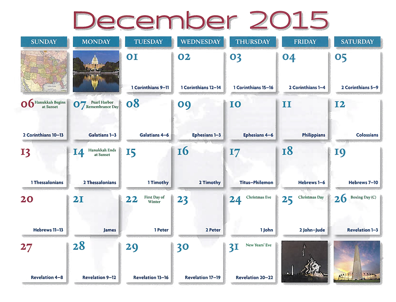 2015 Prophecy Calendar: December - Calendar