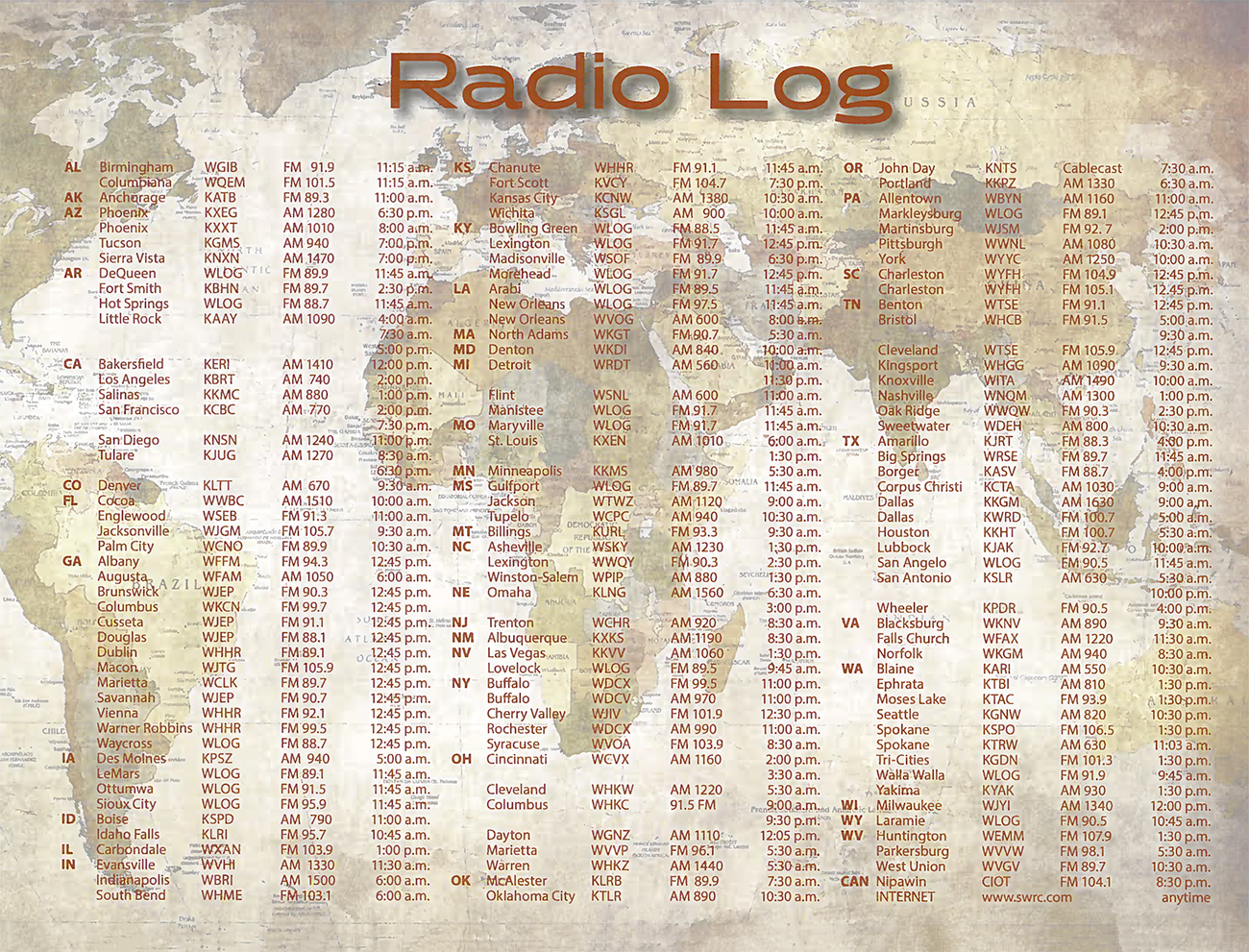 2015 Prophecy Calendar: Radio Log