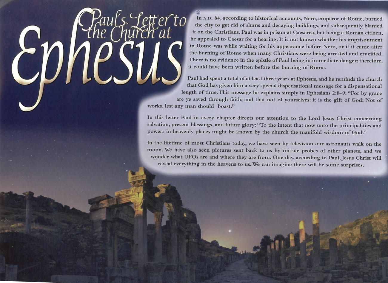 2012 Prophecy Calendar: May - Paul's Letter to the Church at Ephesus