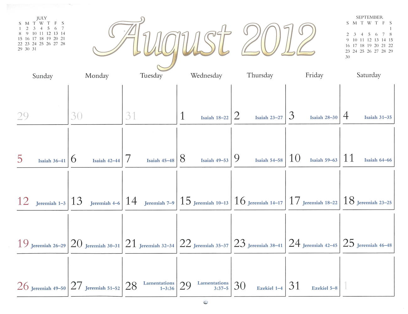 2012 Prophecy Calendar: August - Paul's First Letter to the Church at Thessalonica
