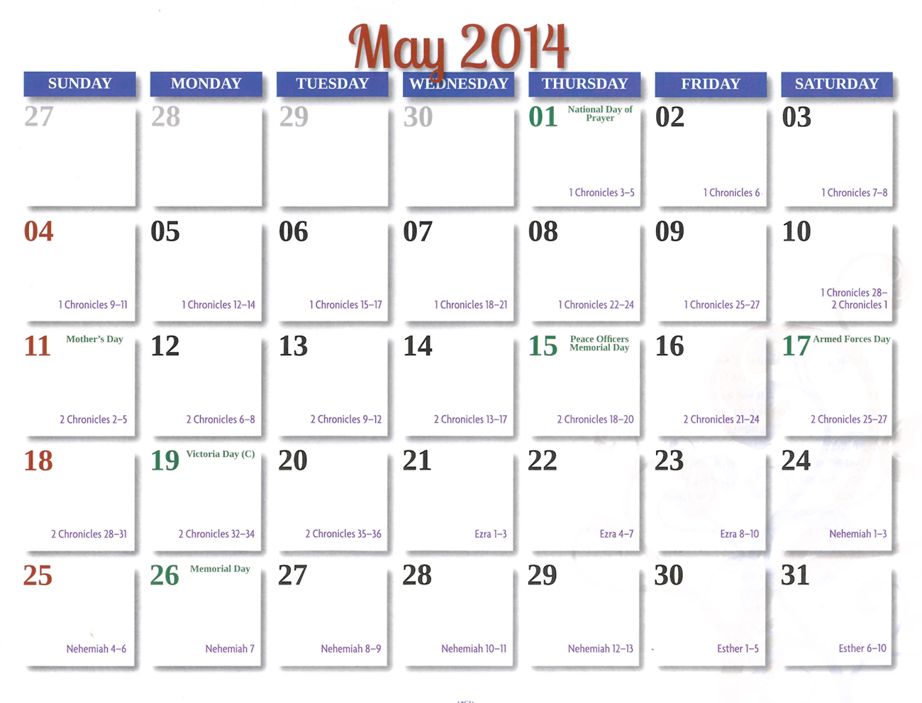 2014 Prophecy Calendar: May - Prophecies of Daniel