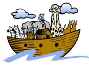 Picture Showing the Ark as in a Childrens Story Book