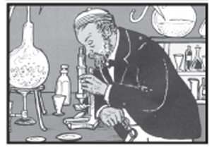 Picture of Pasteur Working on an Experiment