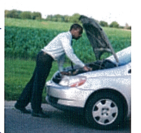 Picture of a Man with a Broken-Down Car