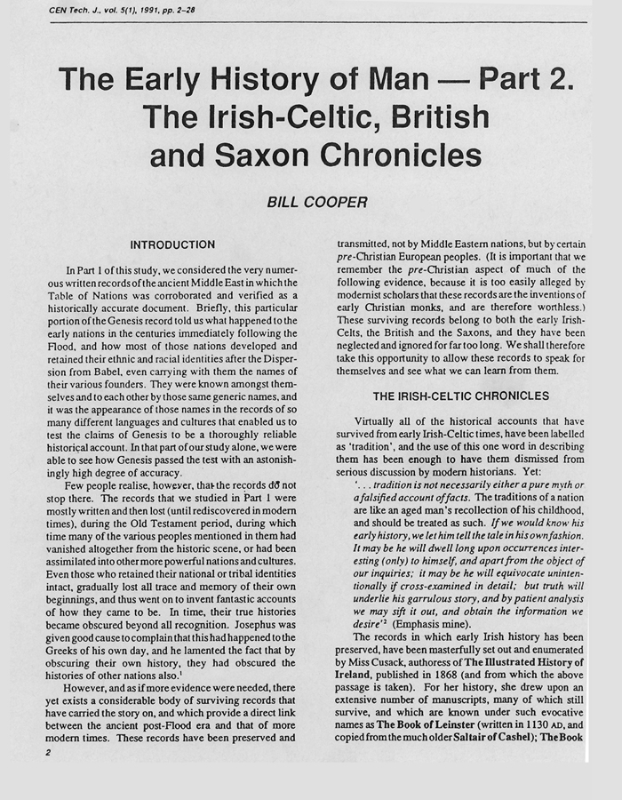 The Irish-Celtic, British and Saxon Chronicles