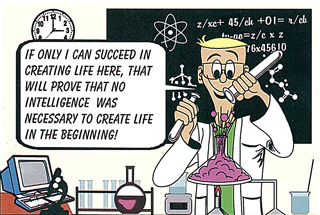 Cartoon of a Scientist Trying to Create Life