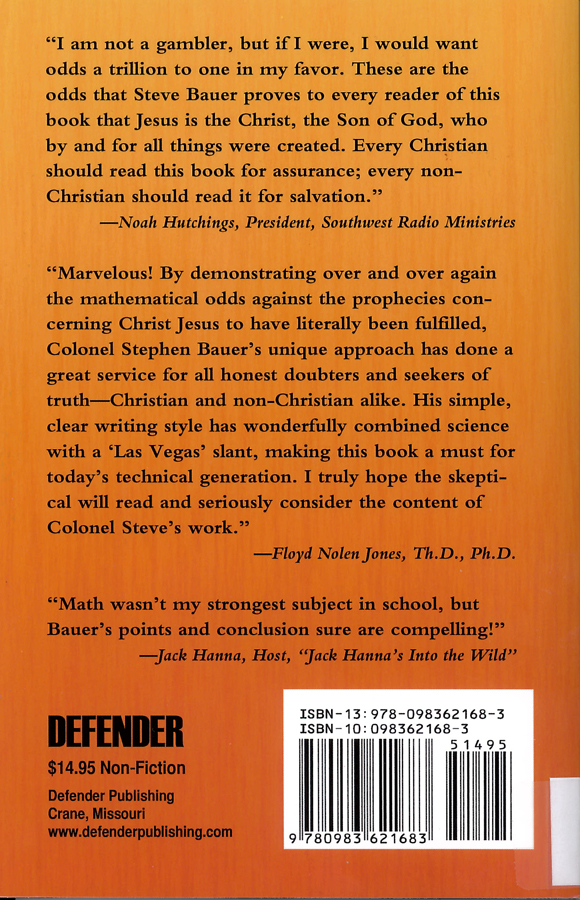Picture of the back cover of the book entitled The Math of Christ