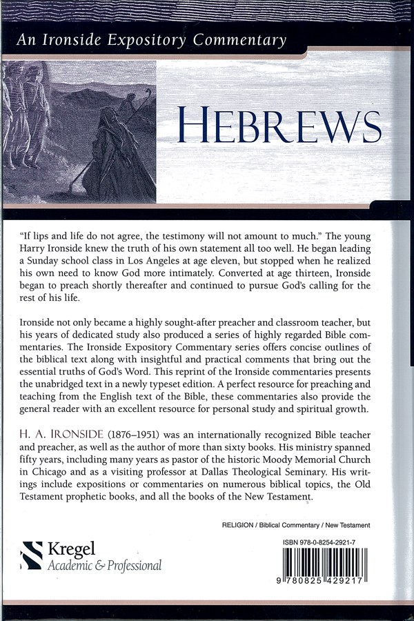 Picture of the back cover of the book entitled Hebrews.