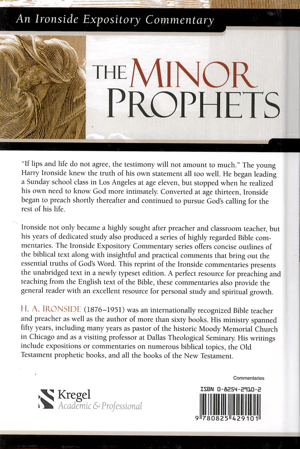 Picture of the back cover of the book entitled The Minor Prophets.