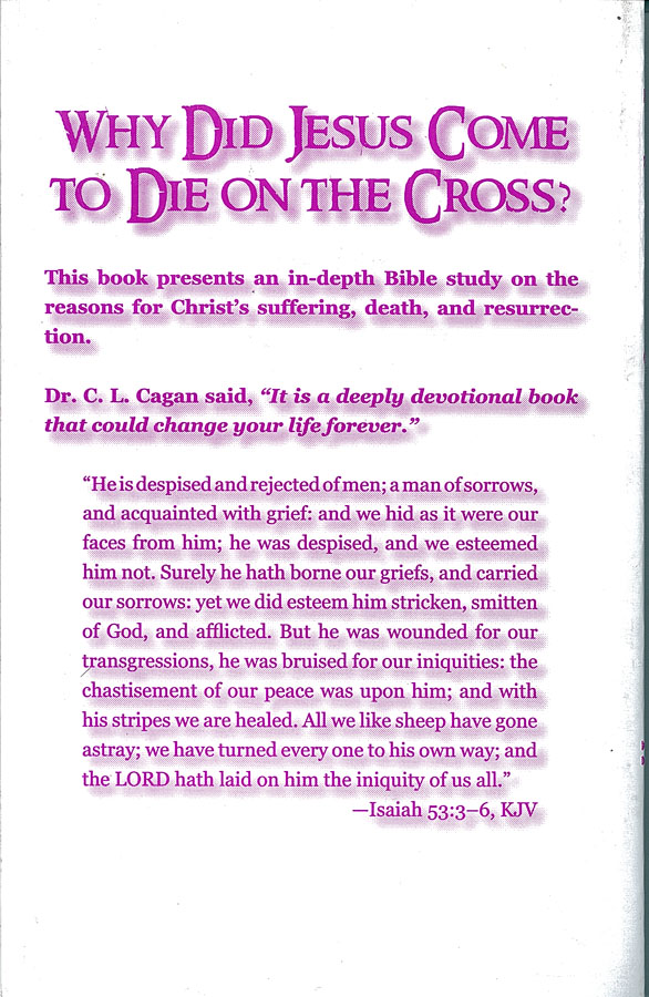 Picture ofr the back cover of the book entitled The Passion of Christ.