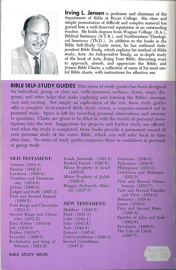 Picture of the back cover of the book entitled Revelation.