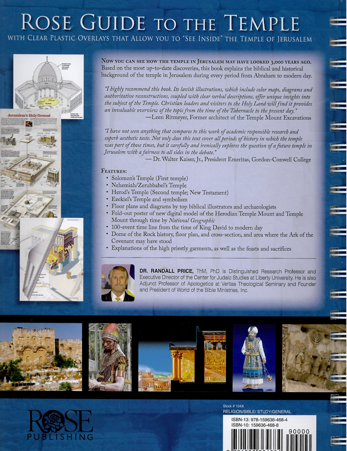 Picture ofr the back cover of the book entitled Rose Guide to the Temple.