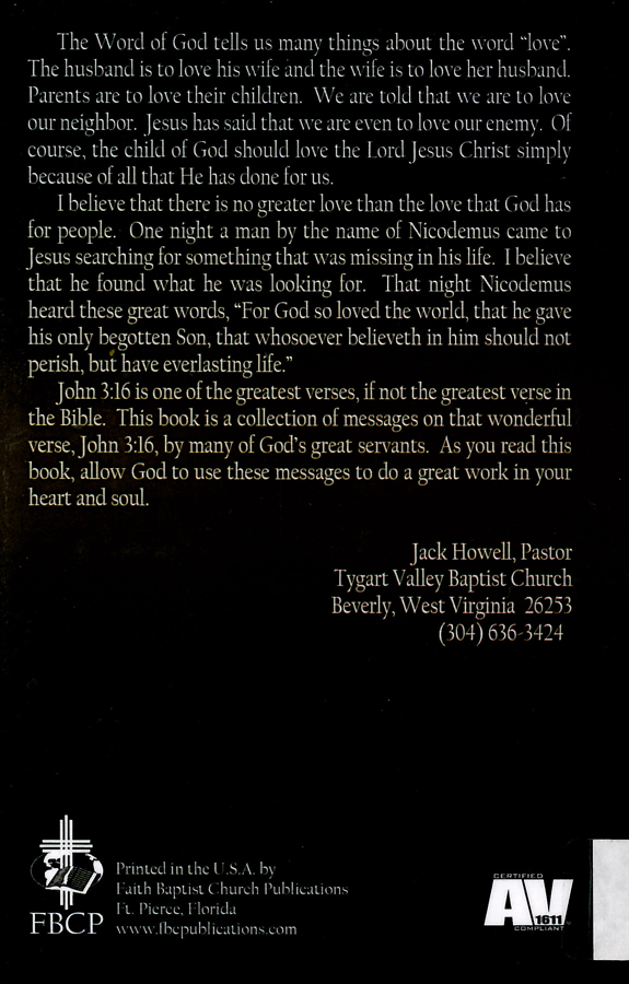 Picture of the back cover of the book entitled Great Salvation Sermons.