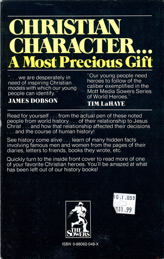 Picture of the back cover of the book entitled George Frederick Handel.