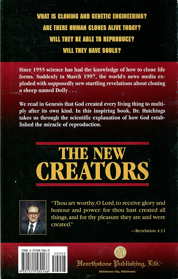 Picture of the back cover of the book entitled The New Creators.