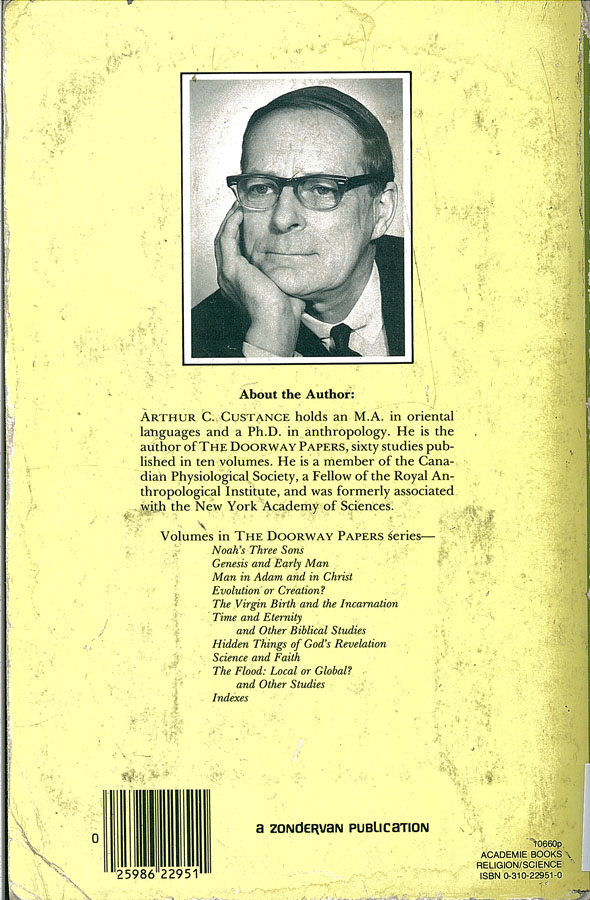 Picture of the back cover of the book entitled Noah's Three Sons.