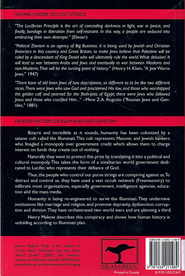 Picture of the back cover of the book entitled Illuminati.