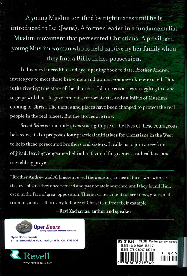 Picture of the back cover of the book entitled Secret Believer's.
