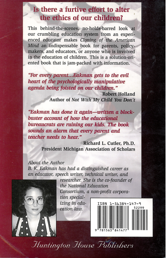 Picture of the back cover of the book entitled Cloning of the American Mind.