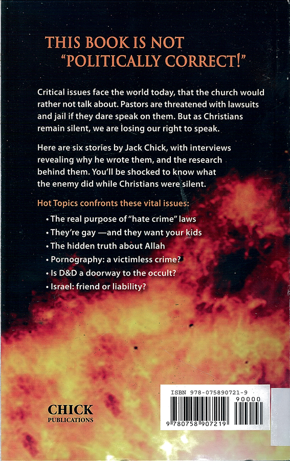 Picture of the back cover of the book entitled Hot Topics.