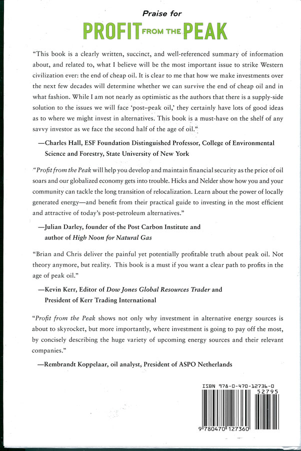 Picture of the front cover of Profit from the Peak book.