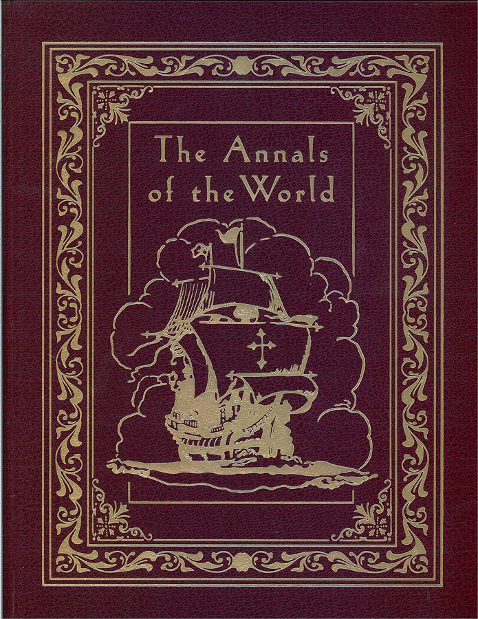 Picture of the front cover of the book entitled The Annals of the World.
