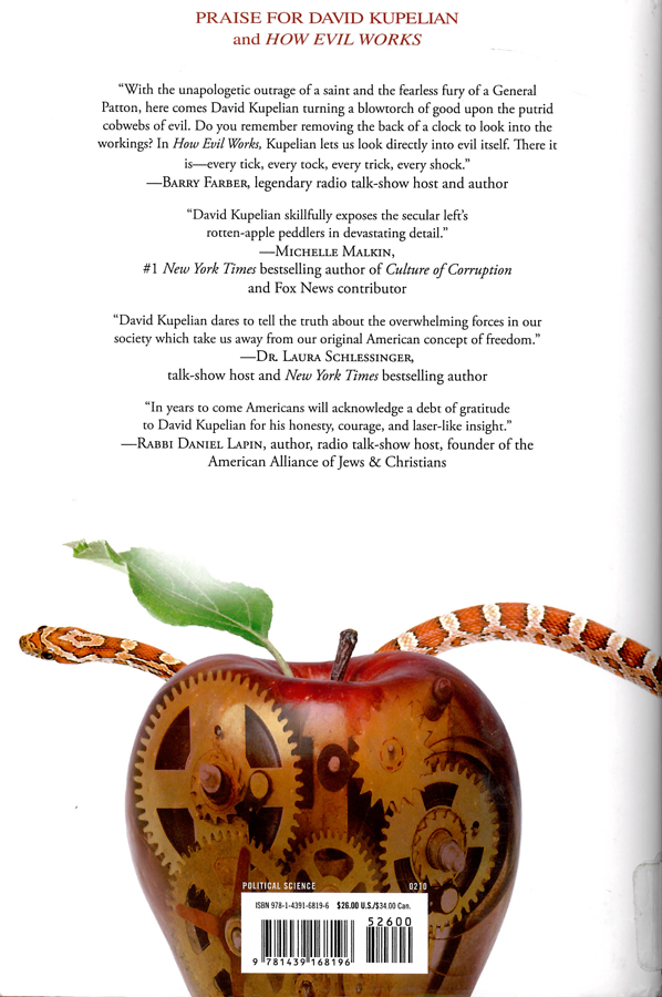Picture of the back cover of the book entitled How Evil Works.