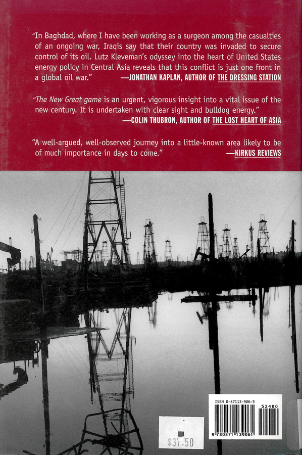 Picture of the back cover of the book entitled The New Great Game.