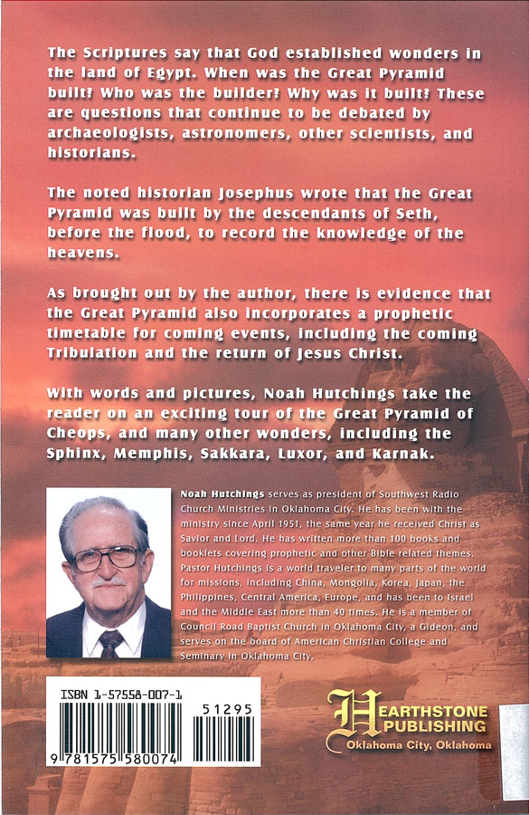 Picture of the back cover of the book entitled The Great Pyramid Prophecy in Stone.