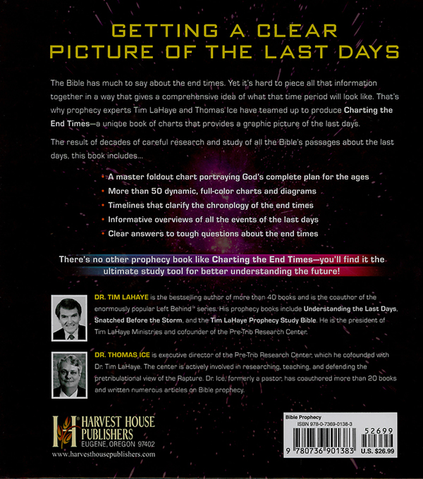 Picture of the back cover of the book entitled Charting the End Times.