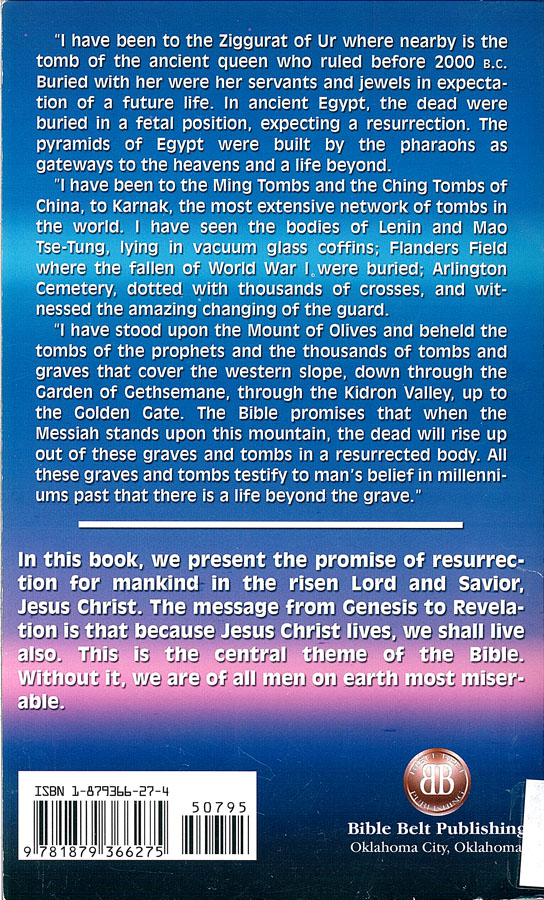 Picture of the back cover of the book entitled Rapture And Resurrection.