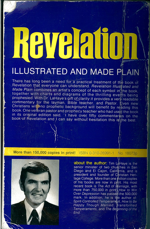 Picture of the back cover of the book entitled Revelation: Illustrated and Made Plain.