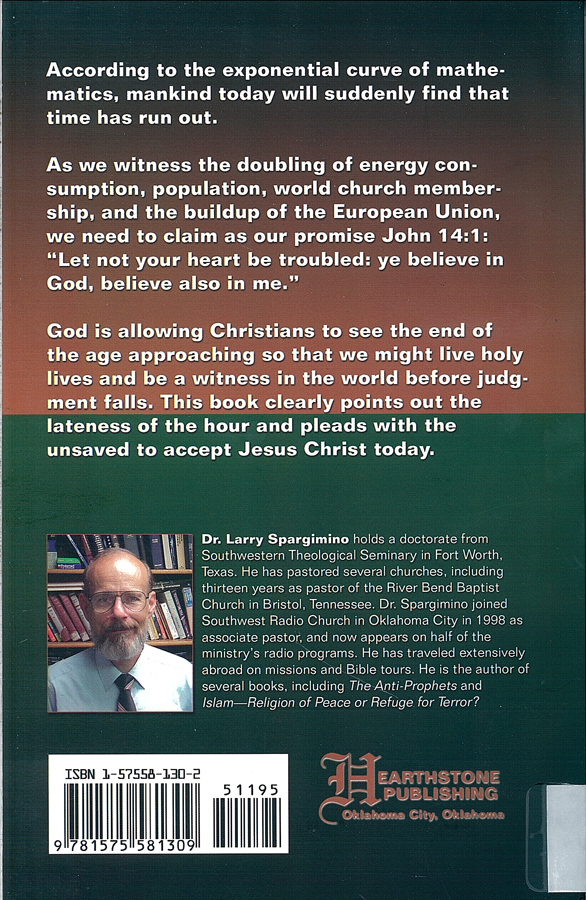 Picture of the back cover of the book entitled Suddenly No More Time.