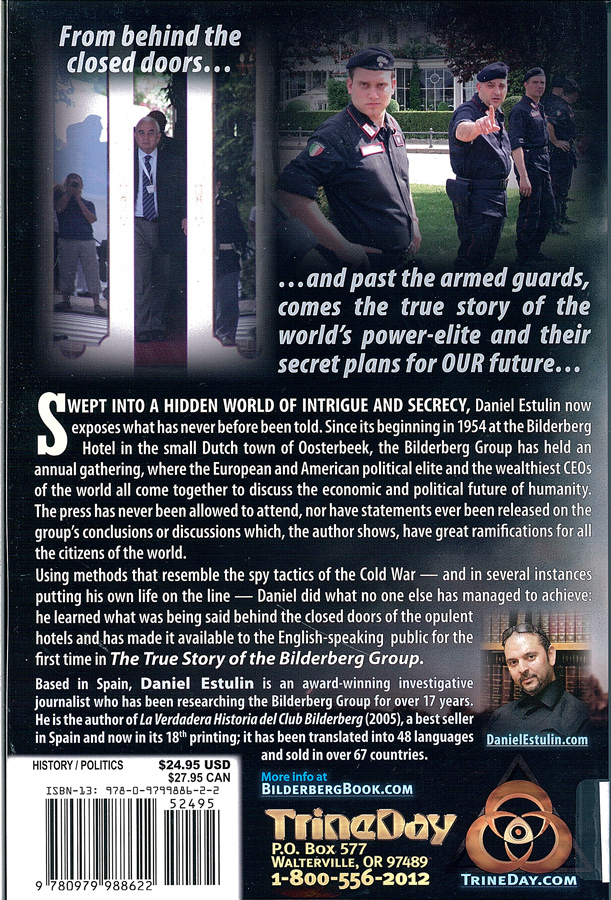 Picture ofr the back cover of the book entitled The Bilderberg Group.