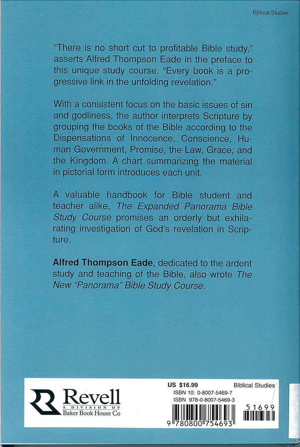 Picture of the back cover of the book entitled The Expanded Panorama Bible Study Course.