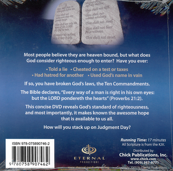 Picture of the back cover of the DVD entitled The Good Test.