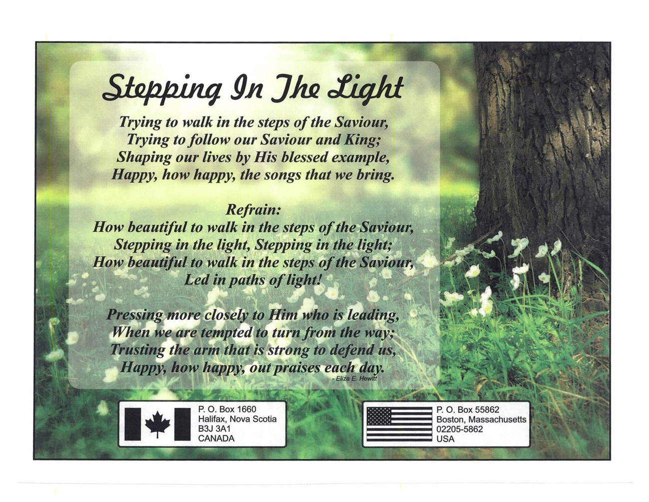 Inside Cover: 2024 The Peoples Gospel Hour Calendar