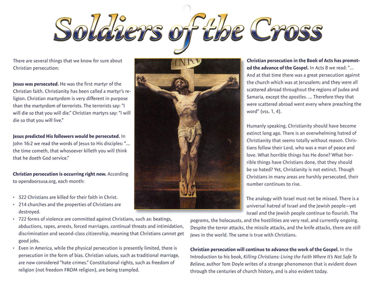 2016 Prophecy Calendar: Soldiers of the Cross