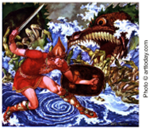 Picture Showing St. George and the Dragon Picture Showing St. George and the Dragon
