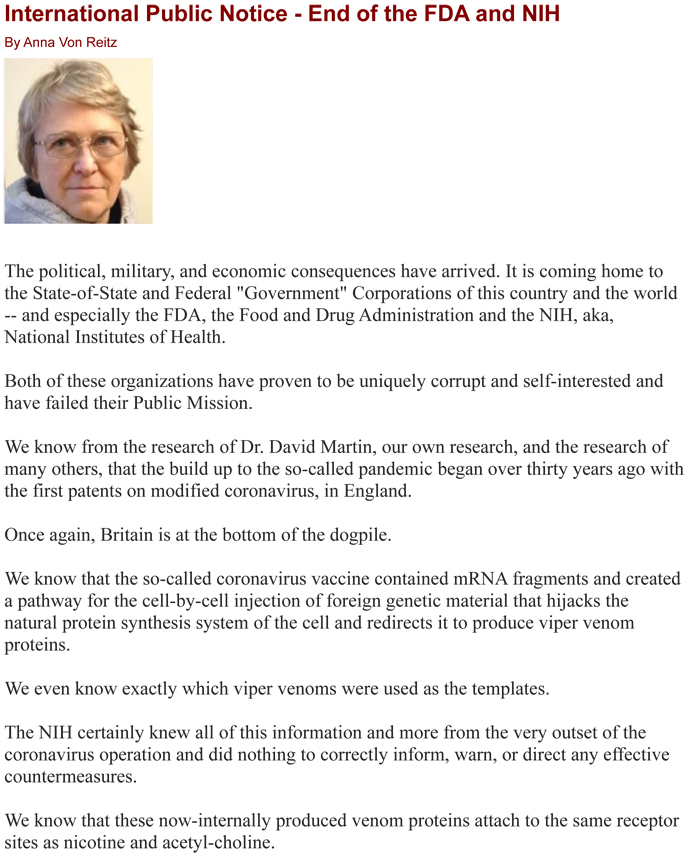 End of FDA and NIH: Page 1