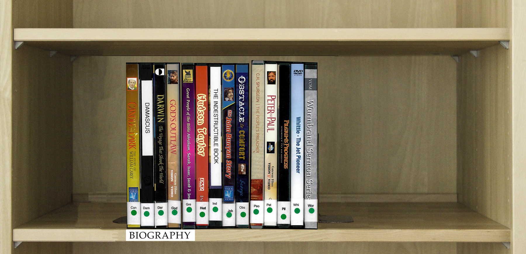 Index of DVD's Under the Category Biography.
