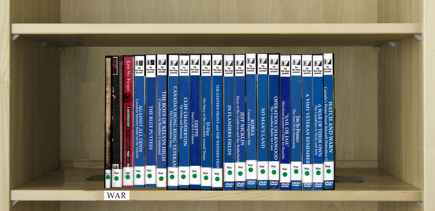 Index of DVD's Under the Category War.
