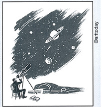Picture of the Man Looking at the Stars with a Telscope