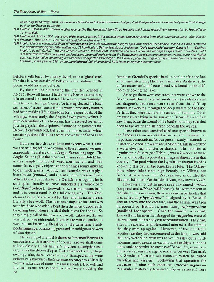 Living Dinosaurs from Anglo-Saxon and other Early Records Living Dinosaurs from Anglo-Saxon and other Early Records