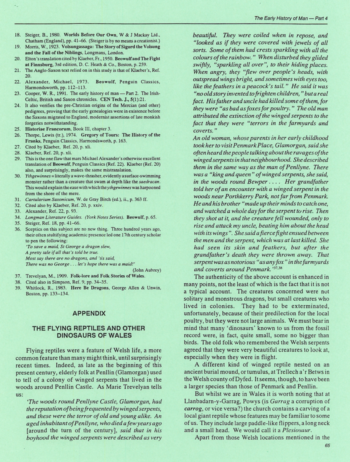 Living Dinosaurs from Anglo-Saxon and other Early Records Living Dinosaurs from Anglo-Saxon and other Early Records