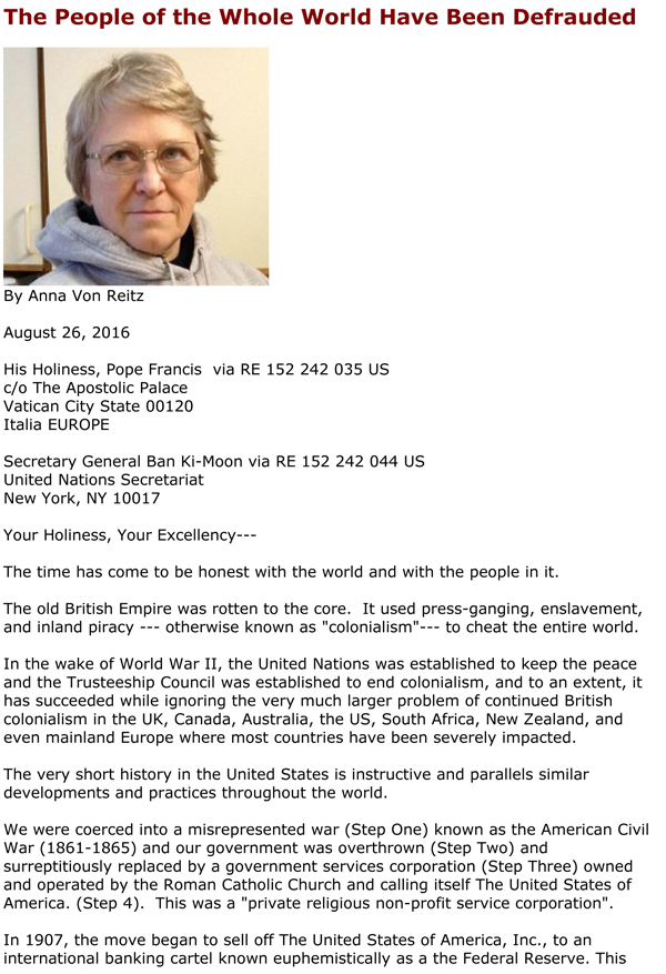 The People Of The Whole World Have Been Defrauded: Page 1
