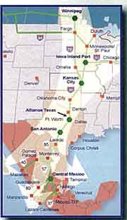 Map Showing Where Ports Will Be